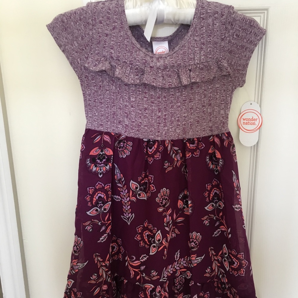 Girls Purple Flower Dress